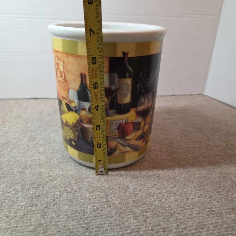 Cypress Home ceramic kitchen crock or wine chiller utensil holder tuscan